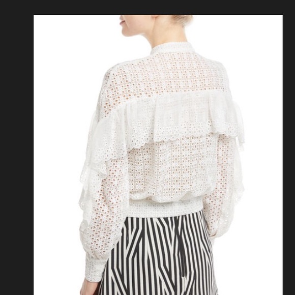 self-portrait Floral Organza Eyelet Lace Blouse - Picture 7 of 8